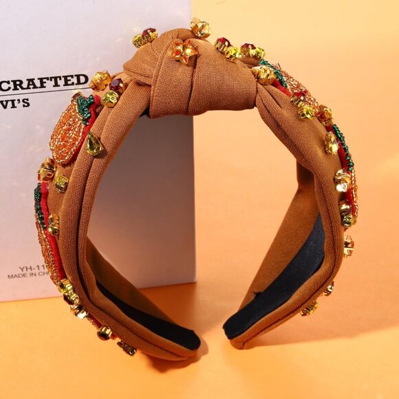 Thanksgiving Fall Headband Beaded Turkey Maple Leaf Pearls for Women main image 6